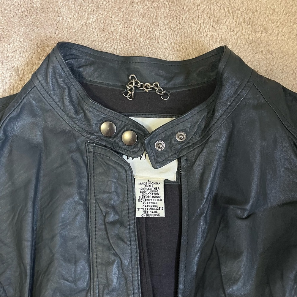 Leather Charcoal Gray Jacket Womens - Picture 4 of 13